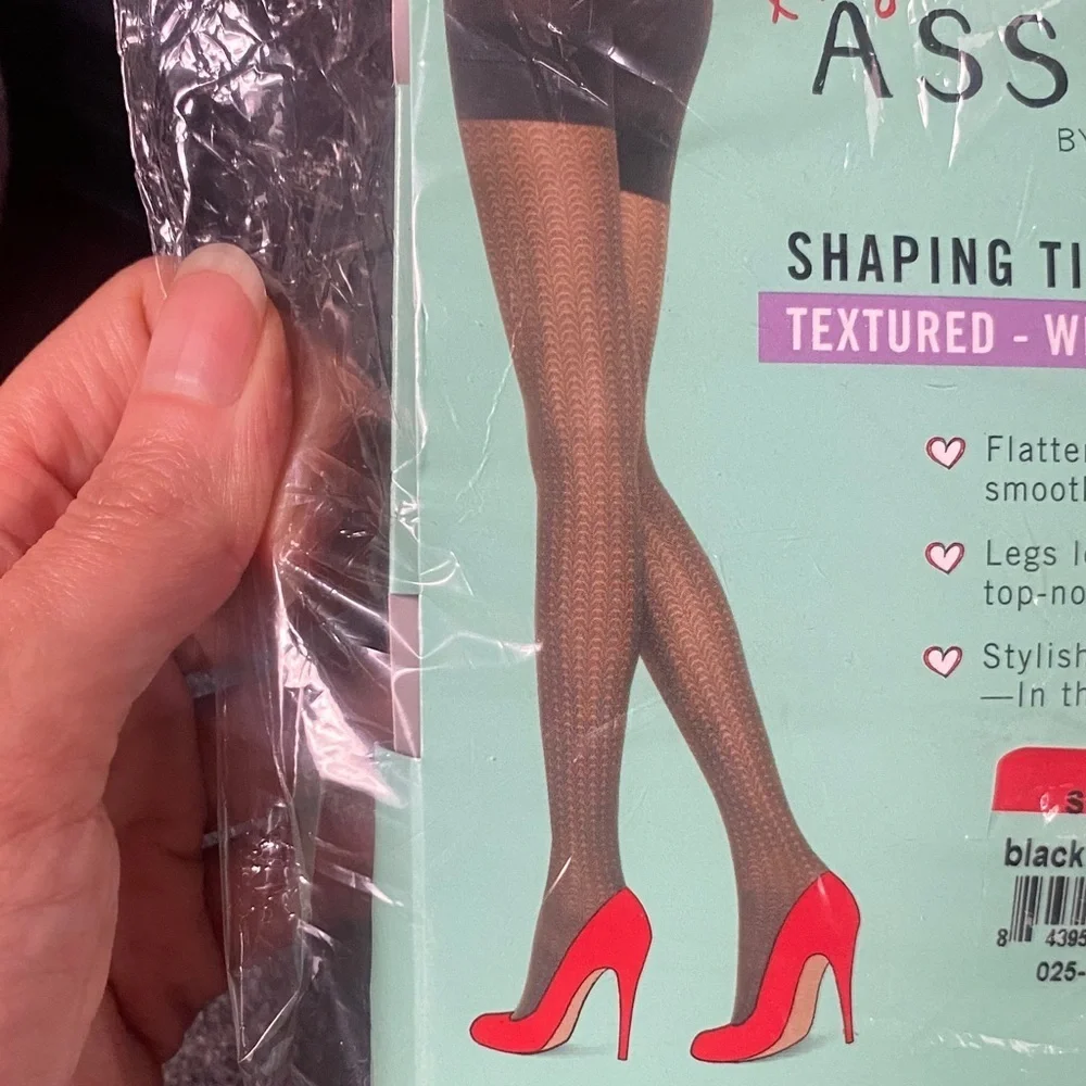 ASSETS by Sara Blakely Spanx Black Textured Shaping Tights